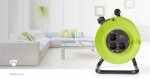 Nedis Cable Reel | Plug with earth contact | 25.0 m | 3000 W | 16 A | Kind of grounding: Side Contacts | 230 V AC 50/60 Hz | Socket angle: 90 ° | H05VV-F 3G1.5mm² | Fuse: Yes | Black / Green