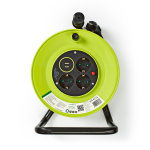 Nedis Cable Reel | Plug with earth contact | 25.0 m | 3000 W | 16 A | Kind of grounding: Side Contacts | 230 V AC 50/60 Hz | Socket angle: 90 ° | H05VV-F 3G1.5mm² | Fuse: Yes | Black / Green
