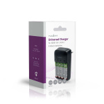 Nedis NiMH Battery Charger AA / AAA | 1.2 / 9 V DC | 0.5 A | Trickle charging | Type C (CEE 7/16) | Battery type: AA / AAA / E-Block | Black Nedis NiMH Battery Charger AA / AAA | 1.2 / 9 V DC | 0.5 A | Trickle charging | Type C (CEE 7/16) | Battery type: AA / AAA / E-Block | Black