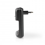 Nedis NiMH Battery Charger AA / AAA | 1.2 / 9 V DC | 0.5 A | Trickle charging | Type C (CEE 7/16) | Battery type: AA / AAA / E-Block | Black Nedis NiMH Battery Charger AA / AAA | 1.2 / 9 V DC | 0.5 A | Trickle charging | Type C (CEE 7/16) | Battery type: AA / AAA / E-Block | Black