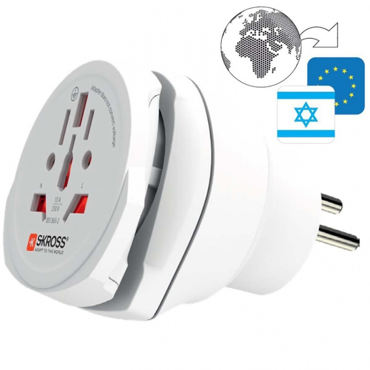 SKROSS Travel Adapter Combo - World-to-Israel Earthed