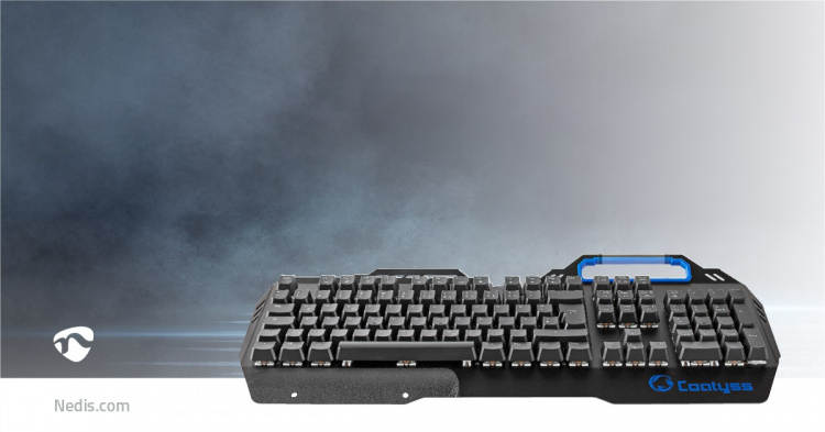 Nedis Wired Gaming Keyboard | USB | Mechanical Keys | RGB | German | DE Layout | USB Powered | Power cable length: 1.70 m | Gaming