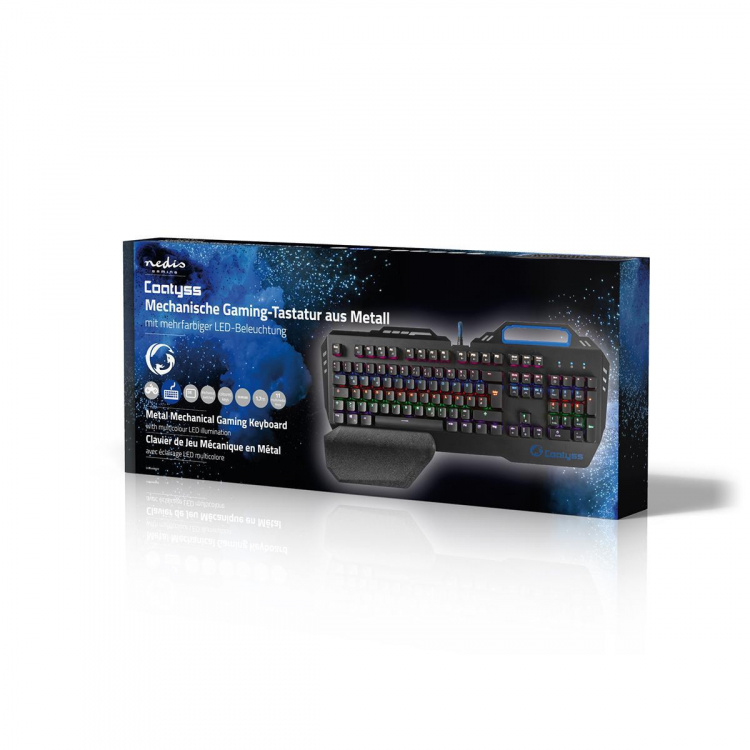 Nedis Wired Gaming Keyboard | USB | Mechanical Keys | RGB | German | DE Layout | USB Powered | Power cable length: 1.70 m | Gaming