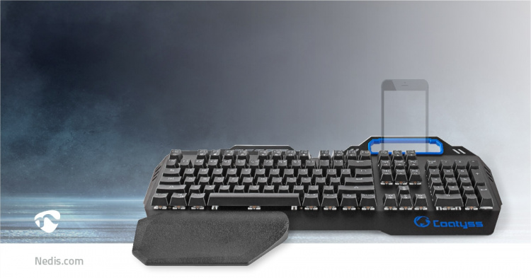 Nedis Wired Gaming Keyboard | USB | Mechanical Keys | RGB | US International | US Layout | USB Powered | Power cable length: 1.70 m | Gaming