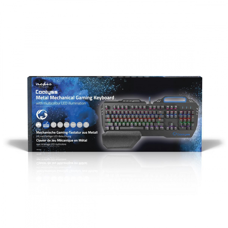 Nedis Wired Gaming Keyboard | USB | Mechanical Keys | RGB | US International | US Layout | USB Powered | Power cable length: 1.70 m | Gaming