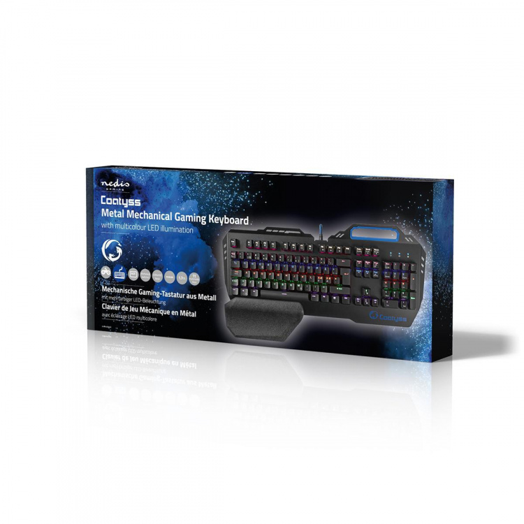 Nedis Wired Gaming Keyboard | USB | Mechanical Keys | RGB | Nordic | ND Layout | USB Powered | Power cable length: 1.70 m | Gaming