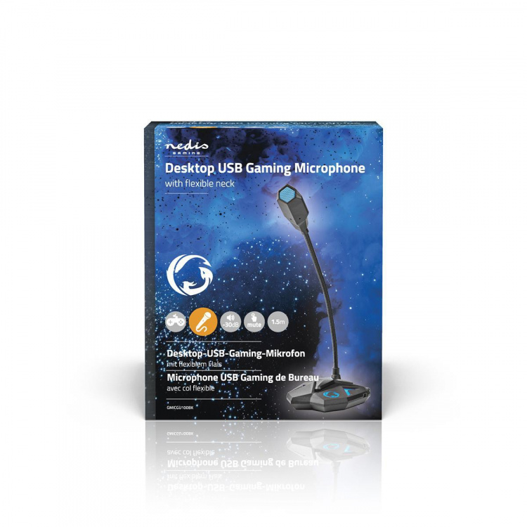 Nedis Gaming Microphone | Used for: Desktop / Notebook | USB | Audio / video / data connections output: 1x 3.5 mm Audio Out | On/Off switch | Headphone output Nedis Gaming Microphone | Used for: Desktop / Notebook | USB | Audio / video / data connections output: 1x 3.5 mm Audio Out | On/Off switch | Headphone output