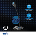 Nedis Gaming Microphone | Used for: Desktop / Notebook | USB | Audio / video / data connections output: 1x 3.5 mm Audio Out | On/Off switch | Headphone output Nedis Gaming Microphone | Used for: Desktop / Notebook | USB | Audio / video / data connections output: 1x 3.5 mm Audio Out | On/Off switch | Headphone output