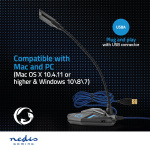 Nedis Gaming Microphone | Used for: Desktop / Notebook | USB | Audio / video / data connections output: 1x 3.5 mm Audio Out | On/Off switch | Headphone output Nedis Gaming Microphone | Used for: Desktop / Notebook | USB | Audio / video / data connections output: 1x 3.5 mm Audio Out | On/Off switch | Headphone output