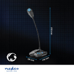 Nedis Gaming Microphone | Used for: Desktop / Notebook | USB | Audio / video / data connections output: 1x 3.5 mm Audio Out | On/Off switch | Headphone output Nedis Gaming Microphone | Used for: Desktop / Notebook | USB | Audio / video / data connections output: 1x 3.5 mm Audio Out | On/Off switch | Headphone output
