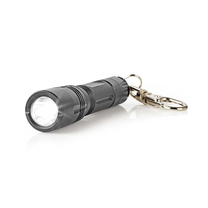 0.5W 20lm Black LED Aluminium Mini Torch Flashlight Small Keyring with Battery
