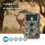 Nedis Wildlife Camera | 1080p@30fps | 24.0 MPixel | 5 MPixel CMOS | IP66 | Black No-Glow IR | Night vision | Viewing angle: 90 ° | Motion sensor | Detection angle: 120 ° | Detection range: 20.0 m | Screen size: 2.4 