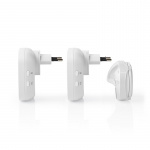 Nedis Wireless Doorbell Set | Mains Powered | 220 - 240 V AC 50 Hz | 1x CR2032 | Volume: 80 dB | Signal range: 300 m | IP44 | Adjustable volume | 36 Melodies | 2 Receivers | White