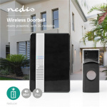 Nedis Wireless Doorbell Set | Mains Powered | 220 - 240 V AC 50 Hz | 1x CR2032 | Volume: 80 dB | Signal range: 300 m | IP44 | Adjustable volume | 36 Melodies | 1 Receiver | Black Nedis Wireless Doorbell Set | Mains Powered | 220 - 240 V AC 50 Hz | 1x CR2032 | Volume: 80 dB | Signal range: 300 m | IP44 | Adjustable volume | 36 Melodies | 1 Receiver | Black