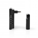 Nedis Wireless Doorbell Set | Mains Powered | 220 - 240 V AC 50 Hz | 1x CR2032 | Volume: 80 dB | Signal range: 300 m | IP44 | Adjustable volume | 36 Melodies | 1 Receiver | Black Nedis Wireless Doorbell Set | Mains Powered | 220 - 240 V AC 50 Hz | 1x CR2032 | Volume: 80 dB | Signal range: 300 m | IP44 | Adjustable volume | 36 Melodies | 1 Receiver | Black