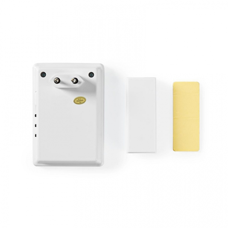 Nedis Wireless Doorbell Set | Mains Powered | 220 - 240 V AC 50 Hz | 1x CR2032 | Volume: 80 dB | Signal range: 300 m | IP44 | Adjustable volume | 36 Melodies | 1 Receiver | White Nedis Wireless Doorbell Set | Mains Powered | 220 - 240 V AC 50 Hz | 1x CR2032 | Volume: 80 dB | Signal range: 300 m | IP44 | Adjustable volume | 36 Melodies | 1 Receiver | White