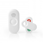 Nedis Wireless Doorbell Set | Mains Powered | 220 - 240 V AC 50 Hz | 1x CR2032 | Volume: 80 dB | Signal range: 300 m | IP44 | Adjustable volume | 36 Melodies | 1 Receiver | Grey / White