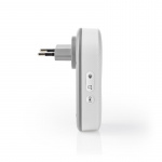 Nedis Wireless Doorbell Set | Mains Powered | 220 - 240 V AC 50 Hz | 1x CR2032 | Volume: 80 dB | Signal range: 300 m | IP44 | Adjustable volume | 36 Melodies | 1 Receiver | Grey / White