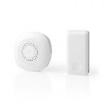 Nedis Wireless Doorbell Set | Mains Powered | 220 - 240 V AC 50 Hz | 1x CR2032 | Volume: 80 dB | Signal range: 100 m | Adjustable volume | 36 Melodies | 1 Receiver | White