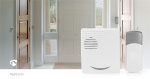 Nedis Wireless Doorbell Set | Battery Powered | 3 V DC | 1x CR2032 | Volume: 80 dB | Signal range: 300 m | IP44 | 36 Melodies | 1 Receiver | Grey / White
