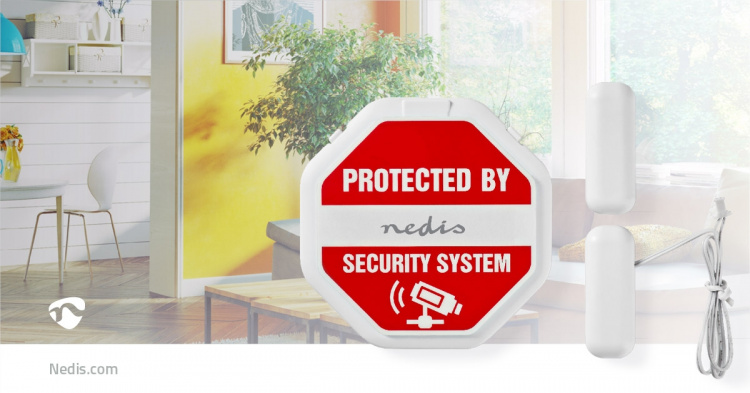 Nedis Doorstep Window Alarm | Battery Powered | 2x CR2032 | 85 dB | White Nedis Doorstep Window Alarm | Battery Powered | 2x CR2032 | 85 dB | White