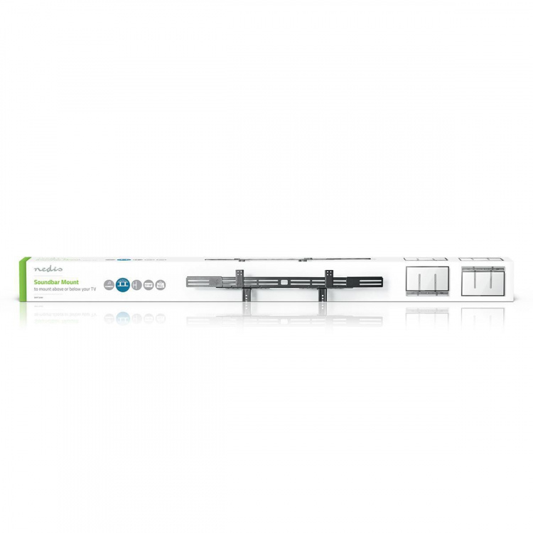 Nedis Soundbar Mount | Compatible with: Universal | Attached to the TV | 10 kg | Depth Adjustment | Steel | Black