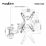 Nedis Vertical TV Wall Mount | 23 - 55 