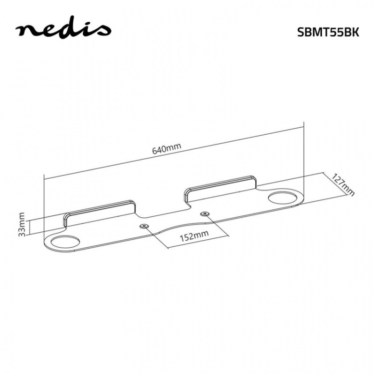 Nedis Soundbar Mount | Compatible with: Sonos® Beam™ | Wall | 5 kg | Fixed | ABS / Steel | Black