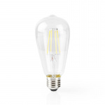 Nedis SmartLife LED Filament Bulb | E27 | 500 lm | 5 W | Warm White | 2700 K | Glass | Android™ / IOS | ST64 | 1 pcs Nedis SmartLife LED Filament Bulb | E27 | 500 lm | 5 W | Warm White | 2700 K | Glass | Android™ / IOS | ST64 | 1 pcs