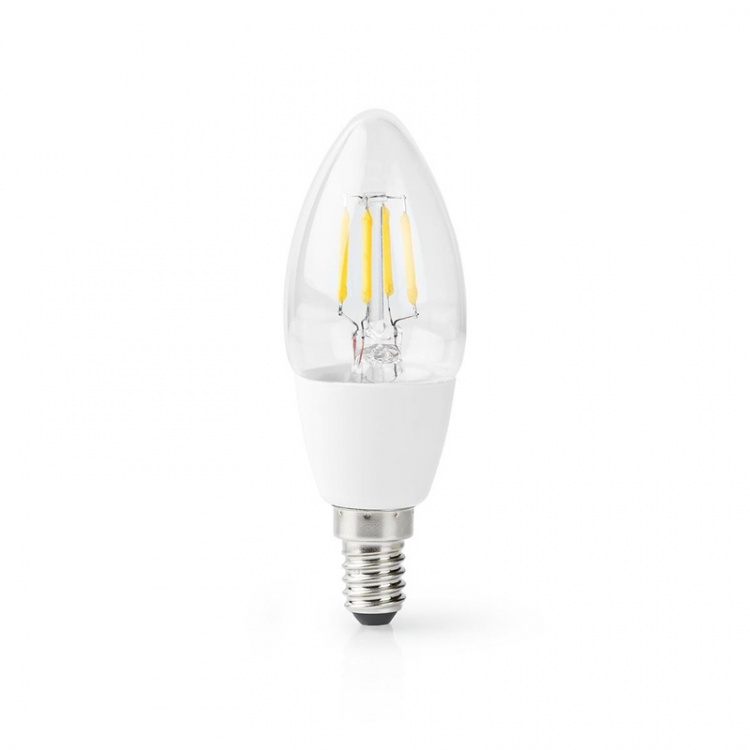 Nedis SmartLife LED Filament Bulb | E14 | 400 lm | 5 W | Warm White | 2700 K | Glass | Android™ / IOS | Candle | 1 pcs Nedis SmartLife LED Filament Bulb | E14 | 400 lm | 5 W | Warm White | 2700 K | Glass | Android™ / IOS | Candle | 1 pcs