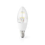 Nedis SmartLife LED Filament Bulb | E14 | 400 lm | 5 W | Warm White | 2700 K | Glass | Android™ / IOS | Candle | 1 pcs Nedis SmartLife LED Filament Bulb | E14 | 400 lm | 5 W | Warm White | 2700 K | Glass | Android™ / IOS | Candle | 1 pcs