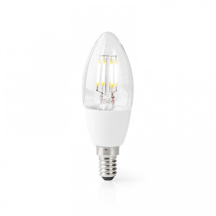 Nedis SmartLife LED Filament Bulb | E14 | 400 lm | 5 W | Warm White | 2700 K | Glass | Android™ / IOS | Candle | 1 pcs Nedis SmartLife LED Filament Bulb | E14 | 400 lm | 5 W | Warm White | 2700 K | Glass | Android™ / IOS | Candle | 1 pcs