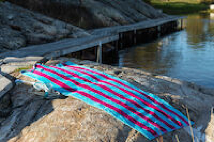 Lord Nelson VICTORY Beach Towel Cabana, Turkos/Ceris, 80x160 cm