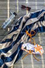 Lord Nelson VICTORY Beach Towel Cabana, Marin/Gul, 80x160 cm