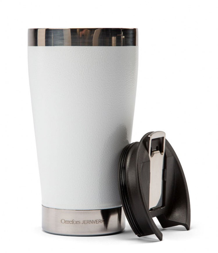 Orrefors Jernverk Vacuum insulated mug with bottle opener, White