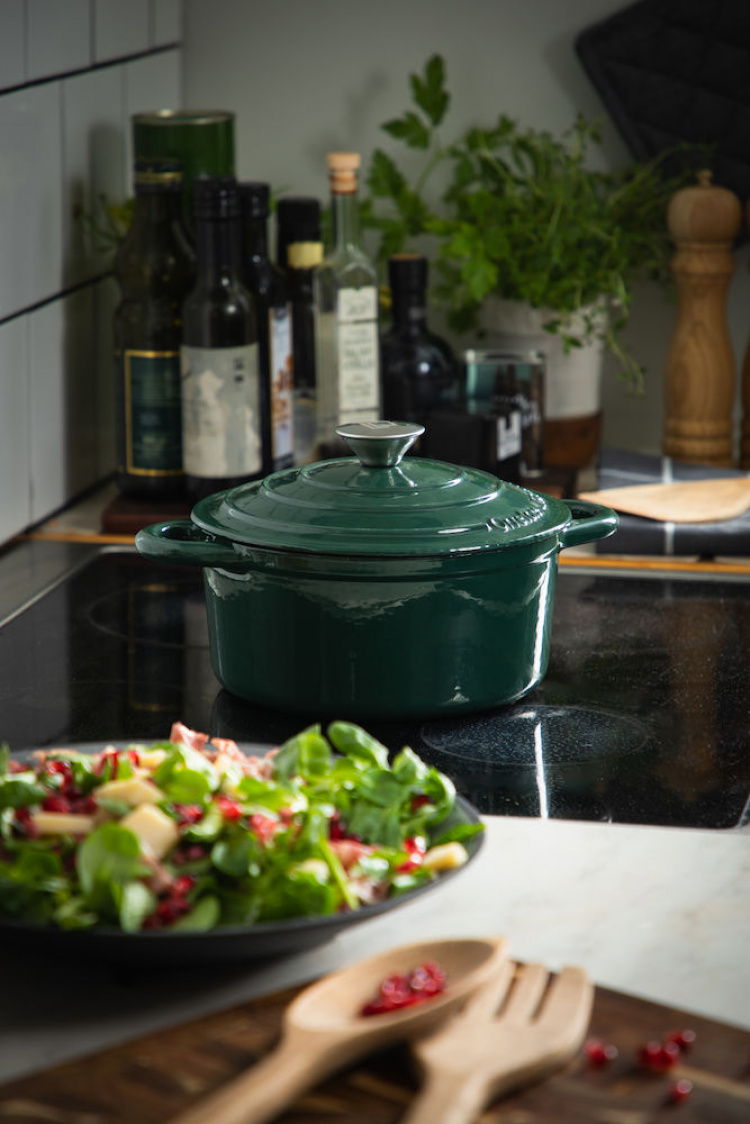 Orrefors Jernverk gjutjärnsgryta, 5 liter, Mörkgrön