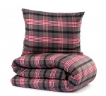 Lord Nelson Bäddset Skaveröd Garnfärgad Flanell Återvunnen 150x210cm, Vinröd