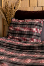 Lord Nelson Bäddset Skaveröd Garnfärgad Flanell Återvunnen 150x210cm, Vinröd