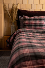 Lord Nelson Bäddset Skaveröd Garnfärgad Flanell Återvunnen 150x210cm, Vinröd