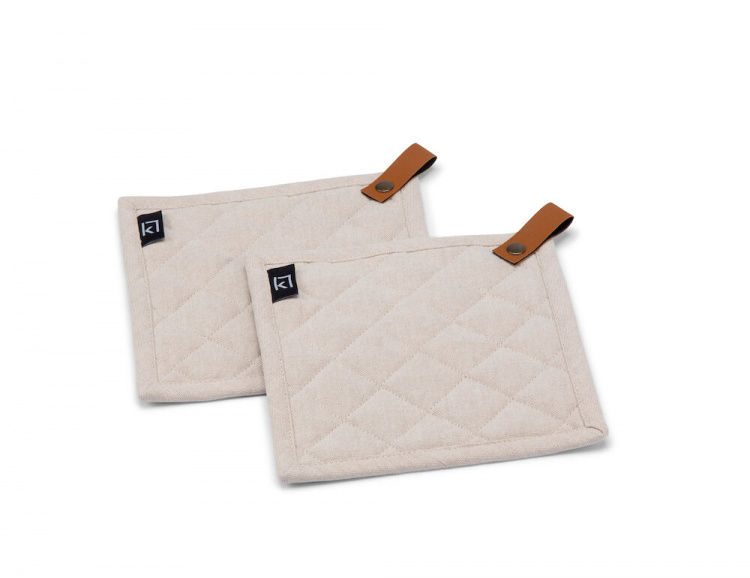 Kosta Linneväfveri Potholders 2-pack, Sand