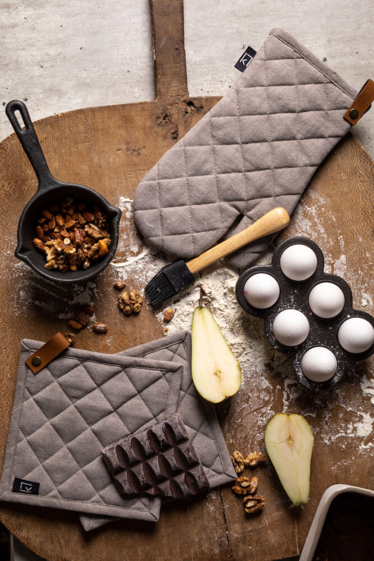 Kosta Linneväfveri Grytlappar 2-pack, Grå