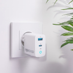 Forever GaN TC-06-65AC PD QC charger 1x USB-C 1x USB 65W white