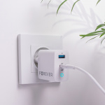 Forever GaN TC-06-65AC PD QC charger 1x USB-C 1x USB 65W white