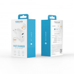 Forever TC-06-20AC PD QC charger 1x USB-C 1x USB 20W white