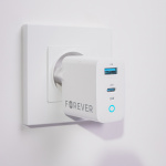 Forever TC-06-33AC GaN PD QC charger 1x USB-C 1x USB 33W Forever TC-06-33AC GaN PD QC charger 1x USB-C 1x USB 33W
