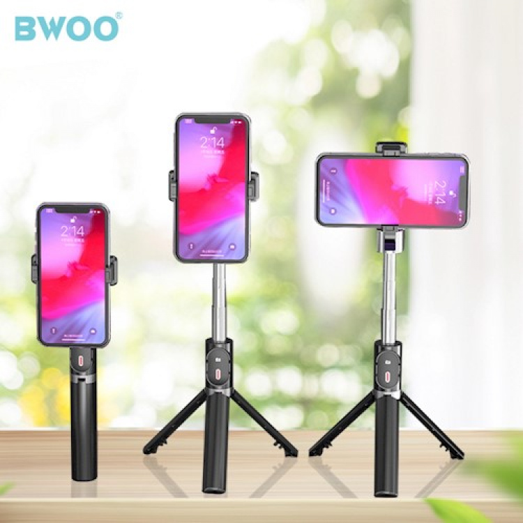 BWOO Selfiepinne bluetooth ZP12, Svart