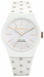 Superdry SDSYG166WRG - Watch 38 mm with 5 bar water resistance, White/Gold