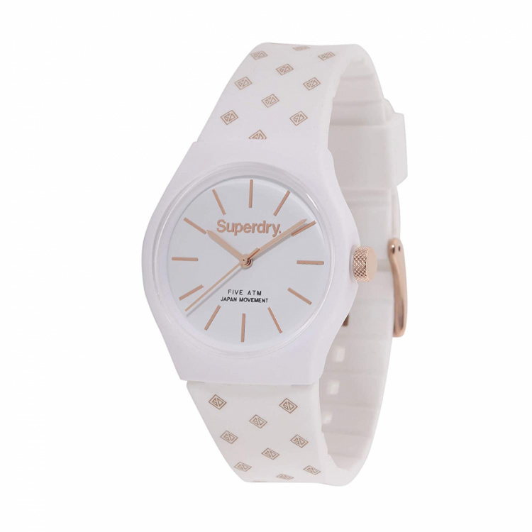 Superdry SDSYG166WRG - Watch 38 mm with 5 bar water resistance, White/Gold