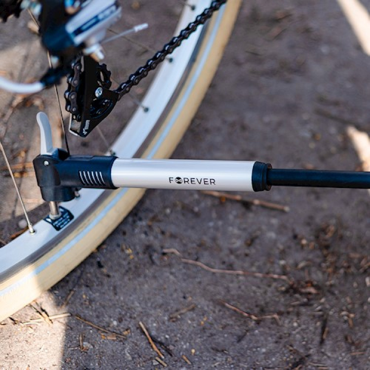 Forever Outdoor Bicycle pump with frame mount PU-100, Silver/Black
