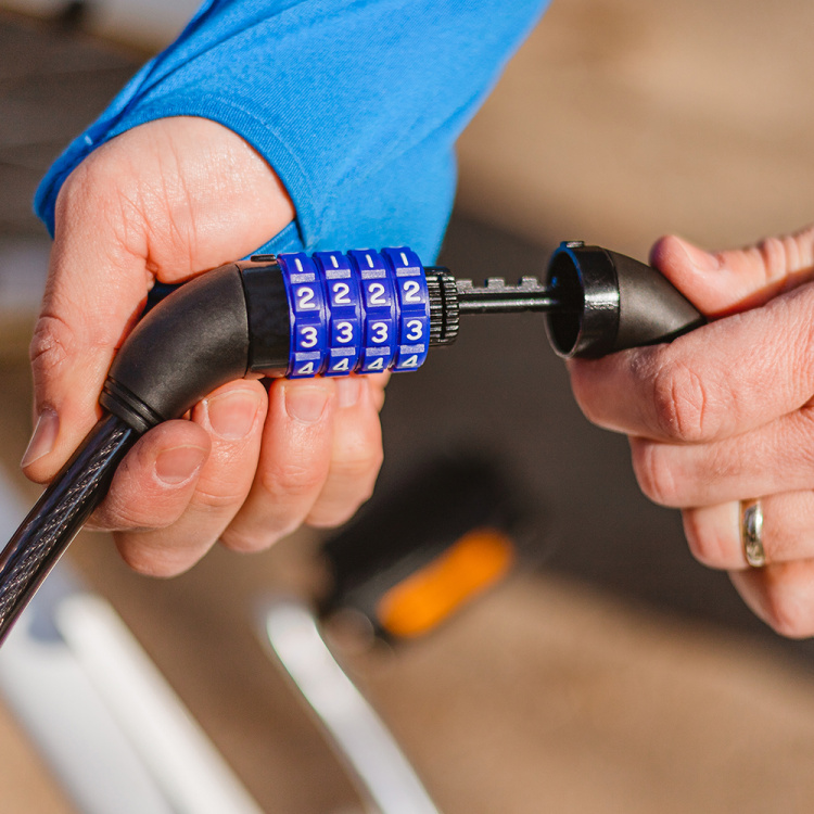 Forever Outdoor Bicycle lock with cable and code KYL-110, Black